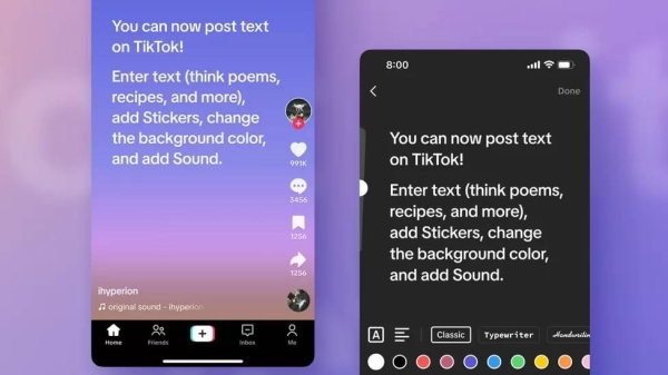 TikTok's new text-only feature