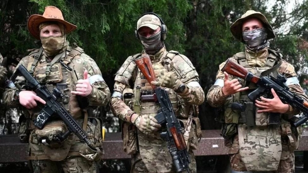 A file picture of Wagner fighters deployed in Rostov-on-Don in Russia in June