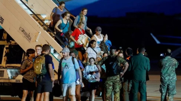 An Italian flight carrying evacuees from Niger, including American nationals, landed in Rome on Wednesday