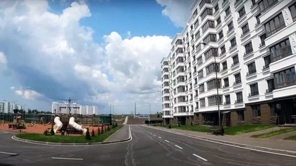 The Nevsky complex is the main newbuild estate in the city. — courtesy Walk And Talk/YouTube