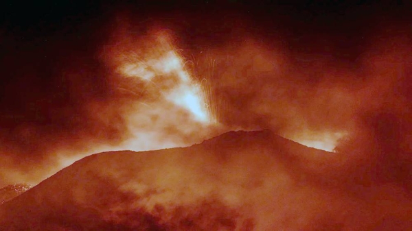 A volcanic cloud from Mount Etna has been drifting southward, leading to an airport closure. — courtesy Marco Restivo/Etna Walk/Reuters