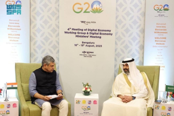 Minister of Communications and Information Technology (MCIT) Eng. Abdullah Al-Sawaha discussed partnership in the fields of digital economy, innovation and entrepreneurship with the leaders of G20 digital economy in India.