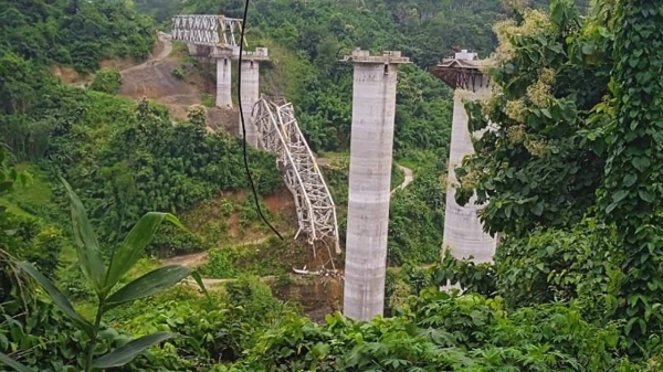 The collapse of the under construction bridge in the town of Sairang, Mizoram state resulted in multiple deaths, officials said.