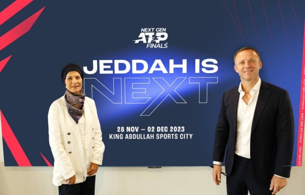 Areej Mutabagani, Chairwoman of the Saudi Tennis Federation, (L) expressed her pride in Jeddah being selected to host a significant ATP event.