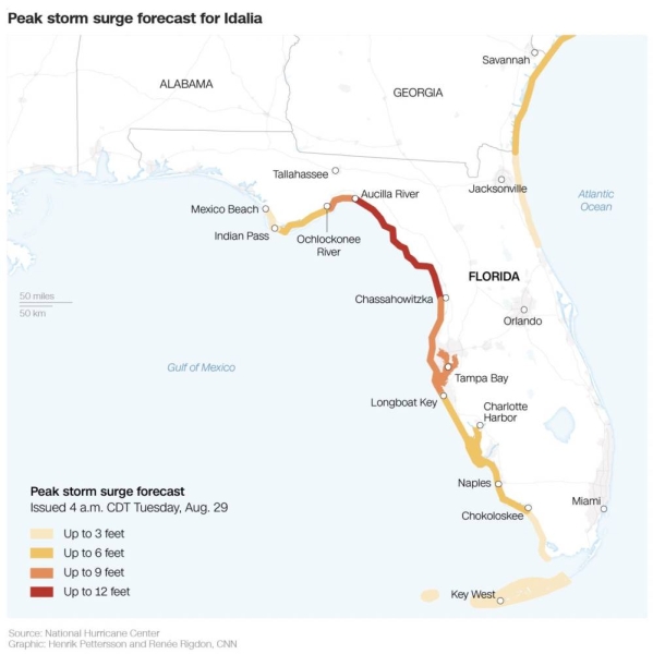 Peak storm surge forecast for Idalia — CNN