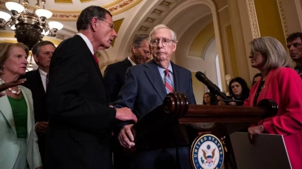 In late July, McConnell froze at the news conference but later returned to answer questions