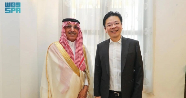 Saudi Finance Minister Mohammed Aljadaan meets with Singapore's Deputy Prime Minister and Finance Minister Lawrence Wong on Thursday.