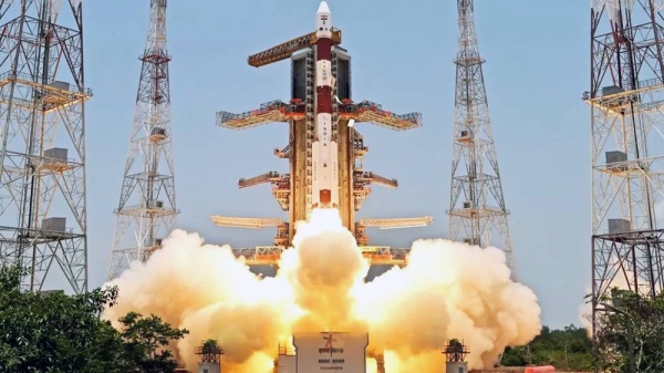 Aditya-L1, India’s maiden Sun mission, lifts off from the launch pad at Sriharikota on Saturday morning. — courtesy ISRO