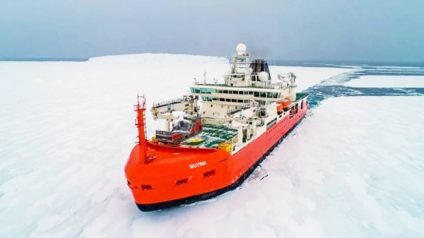 The RSV Nuyina set off from Hobart in Tasmania last week. — courtesy Australian Antarctic Program