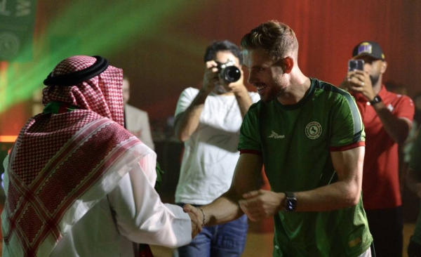 English football star Jordan Henderson during his unveiling ceremony as Al Ettifaq player in Dammam.