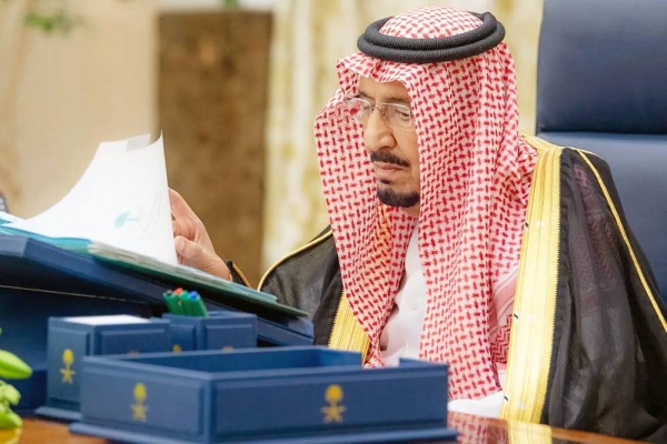 Custodian of the Two Holy Mosques King Salman chairs the Cabinet session in NEOM on Tuesday.