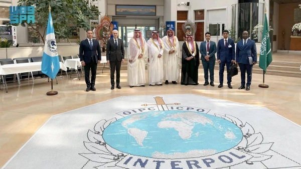 Nazaha President Mazin bin Ibrahim Al-Kahmous visits the INTERPOL headquarters in Lyon, France.