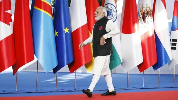 Indian Prime Minister Narendra Modi in New Delhi during the G20 leaders’ summit on Saturday.