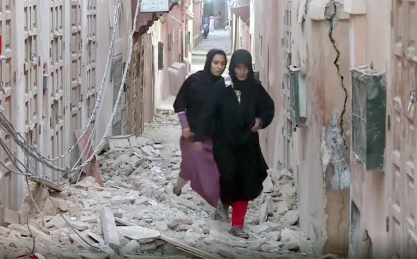 The extent of damage in Medina, Marrakesh