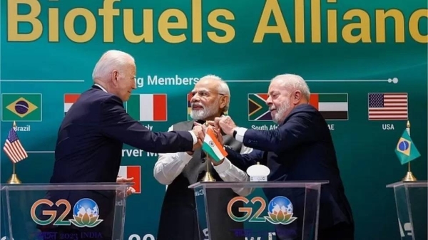 US President Joe Biden, Indian Prime Minister Narendra Modi and Brazilian President Luiz Inacio Lula da Silva at the summit