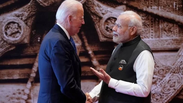US President Joe Biden with Indian Prime Minister Narendra Modii