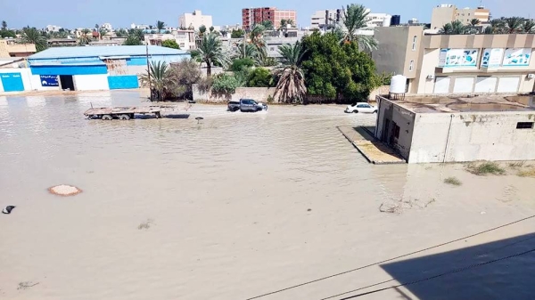 
Settlements, vehicles and workplaces damaged after floods caused by heavy rains in Misrata, Libya on Sunday. — courtesy Emhmmed Mohamed Kshiem/Anadolu Agency/Getty Images