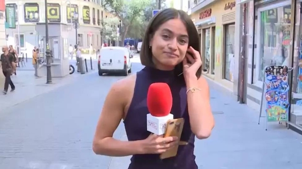 Isa Balado was doing a live broadcast about a robbery when the incident happened