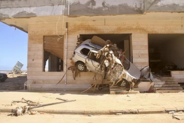 Damage from massive flooding is seen in Derna, Libya, Wednesday, Sept.13, 2023.