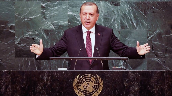 Turkey’s President Recep Tayyip Erdogan addresses the General Assembly