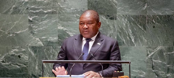 President Filipe Jacinto Nyusi of Mozambique addresses the general debate of the General Assembly’s 78th session. — courtesy UN Photo/Cia Pak