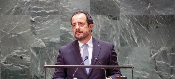 President Nikos Christodoulides of the Republic of Cyprus addresses the general debate of the General Assembly’s 78th session. — courtesy UN Photo/Cia Pak