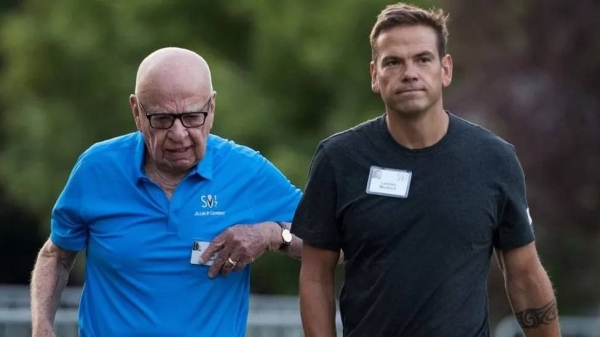 Rupert Murdoch said his son Lachlan (R) would head both Fox and News Corp