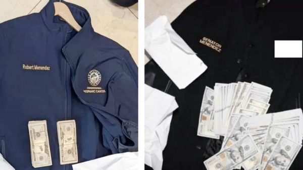 Federal agents found cash inside jackets bearing Senator Menendez’s name, according to the indictment. — courtesy Southern District of New York