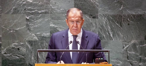 Foreign Minister Sergey Lavrov of the Russian Federation addresses the general debate of the General Assembly’s 78th session. — courtesy UN Photo/Cia Pak