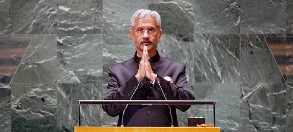 Minister for External Affairs of India S. Jaishankar addresses the 78th Session of General Assembly debate. — courtesy UN Photo/Cia Pak