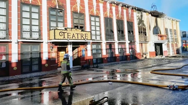 Scene after a fire at a nightclub in the Atalayas area in Murcia. — courtesy 112 Región de Murcia