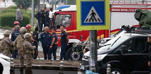 Armed police on the streets after Turkey blast.