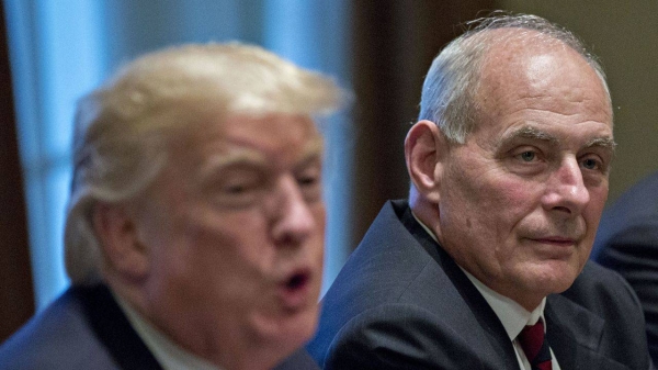 John Kelly (R) with Donald Trump