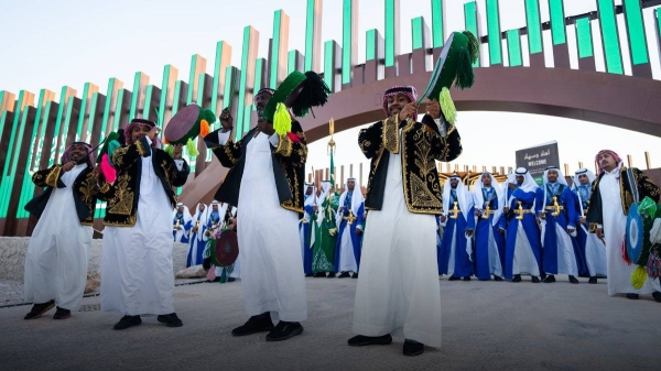 Saudi Arabia's pavilion, participating in the International Horticultural Expo 2023 in Doha, has attracted leaders, heads of states, participating delegations, and visitors from around the world, during the official opening of the exhibition.