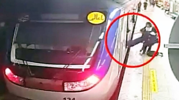 CCTV footage posted by Iran’s state news agency, Irna, showing Armita Geravand, 16, being pulled unconscious from a metro train at Tehran’s Shohada station on Sunday. — courtesy IRNA