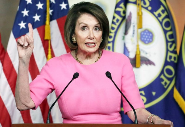 Nancy Pelosi seen speaking in this file photo — courtesy Michael Reynolds/EPA-EFE/REX/Shutterstock