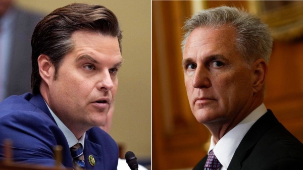 Kevin McCarthy (R) and Matt Gaetz