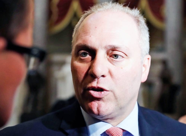 House Majority Leader Steve Scalise told reporters, “We’re gonna get this done,” as he walked into the room where House Republicans are meeting to pick a nominee to be the next speaker.