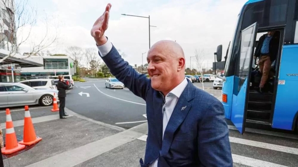 Opposition and National Party Leader Chris Luxon arrives for his campaign finale at the in Auckland, New Zealand, Friday. — courtesy /EPA-EFE/REX/Shutterstock