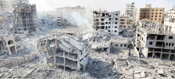 The Al-Rimal neighborhood in the north of Gaza has been devastated by airstrikes. — courtesy UNICEF/Hassan Islyeh