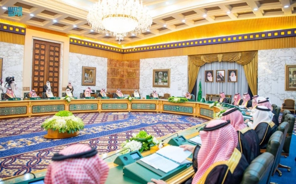 Custodian of the Two Holy Mosques King Salman chairs the Cabinet session in Riyadh on Tuesday.