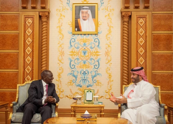 Crown Prince and Prime Minister Mohammed Bin Salman met on Tuesday with President of Kenya William Ruto on the sidelines of the Future Investment Initiative (FII) Forum.