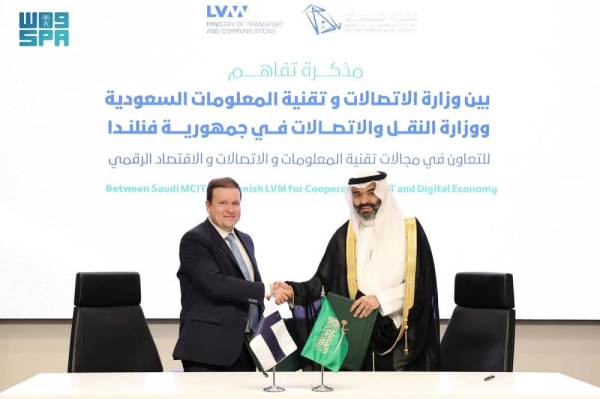 Minister of Communications and Information Technology Eng. Abdullah Bin Amer Al-Swaha and Finnish Minister of Foreign Trade and Development Ville Tavio signed a Memorandum of Understanding in the field of technology and communications at the MCIT’s headquarters in Riyadh.