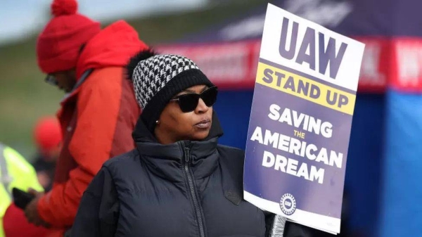 The strike is the first in the UAW's history to target all three major carmakers at once