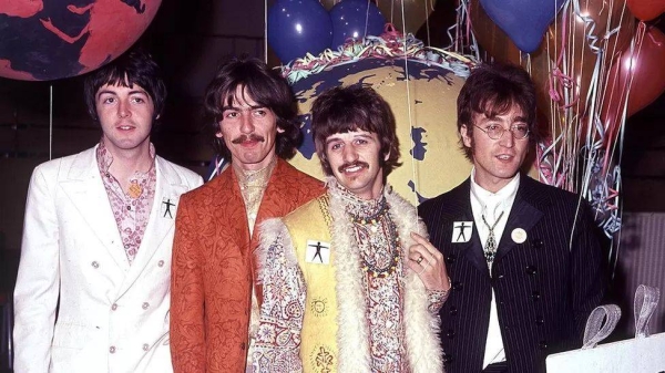 (Left to right) Sir Paul McCartney, George Harrison, Sir Ringo Starr and John Lennon of the Beatles