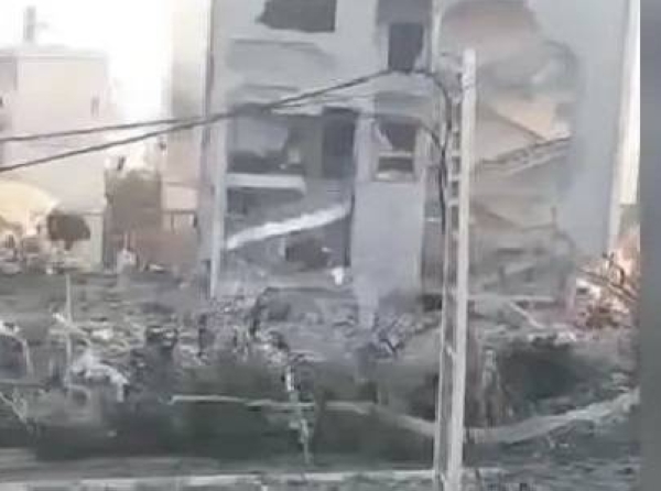 A screengrab taken from video shows ruins of the Saqallah family compound after the blast on October 19