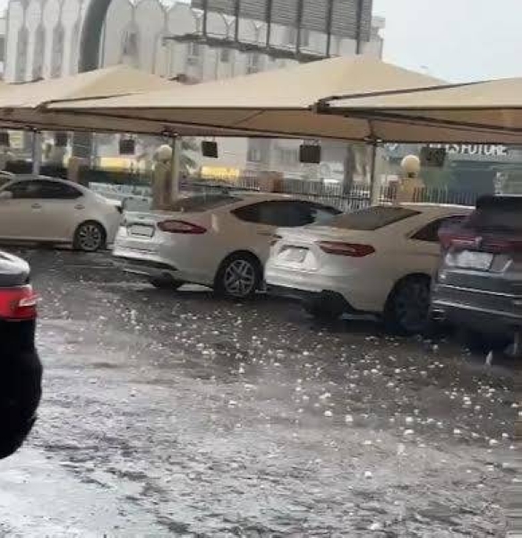 The showers of hail caused a lot of damage to the glass facades of some stores, in addition to shattering the windows of many vehicles, due to its big size and speed of falling