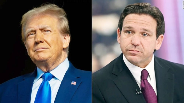 Former President Donald Trump and Florida Gov. Ron DeSantis — courtesy Getty Images