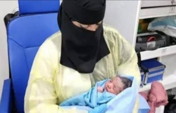 The 30-year-old woman gave birth on board the flight after its departure from Tabuk airport.