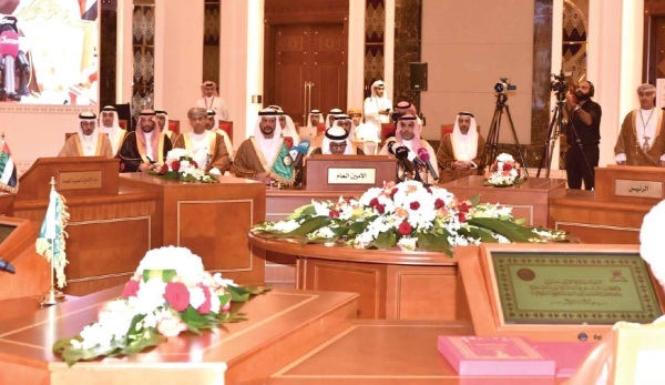 Gulf interior ministers pose for a group photo during their 40th session in Muscat on Wednesday.